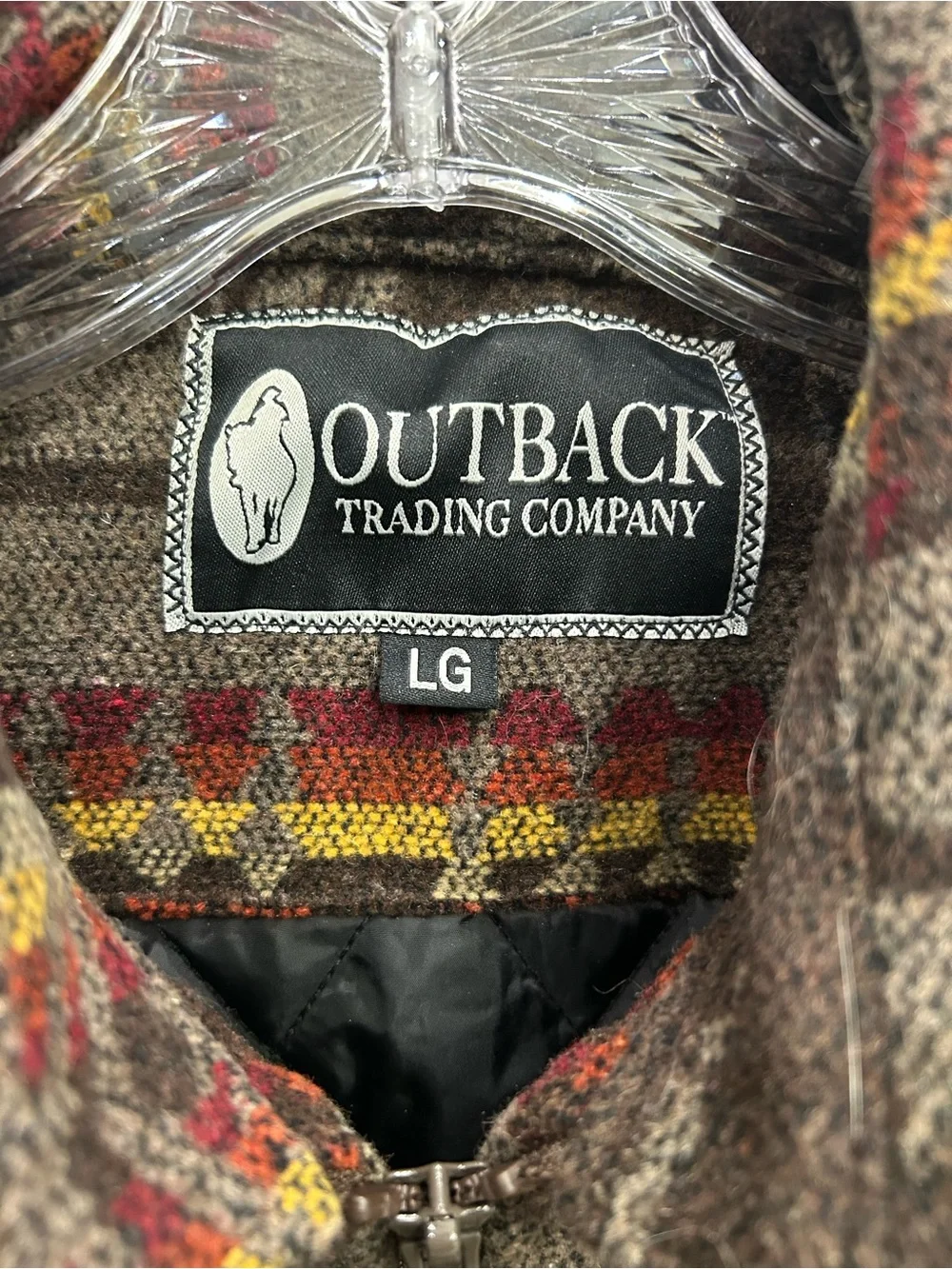 Outback Trading Company Koda Jacket Large Southwestern Aztec Wool Blend Western